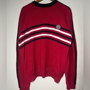 CHAPS BY RALPH LAUREN CREW STRIPED SWEATER RED MEDIUM